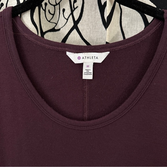ATHLETA Oxblood Crossover Sweatshirt Dress Like New - Picture 3 of 4